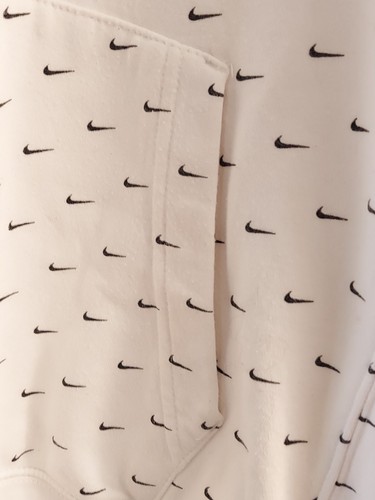 Sudadera con capucha para hombre Nike Sportswear CJ5405-100 blanca negra talla mediana estampada - Imagen 8 de 9