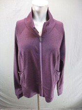 Lucy Size XL Womens Burgundy Full Zip Pockets Stand Collar Athletic Jacket 876