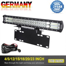 4~23 Zoll 3-Row LED Lightbar Arbeitsscheinwerfer Light Bar +Kennzeichenhalterung