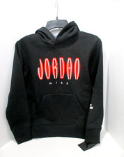 Nike Jordan Boys Hoodie Black Fleece Pullover Youth Medium Jumpman Spellout