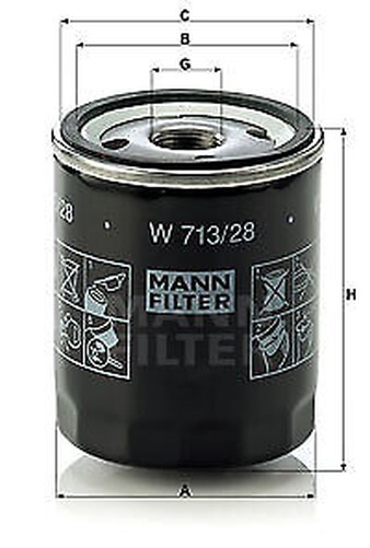 W 713/28 Mann-Filter ÖLfilter FüR Austin, Caterham, Fso, Gaz, Land Rover, LDV ,-image