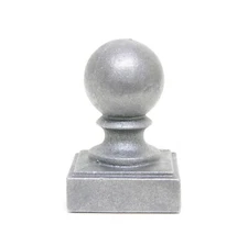  2 x 2" Ball Cap Fence Finial Square Cast Iron Topper Post Caps For Posts 4 Pack