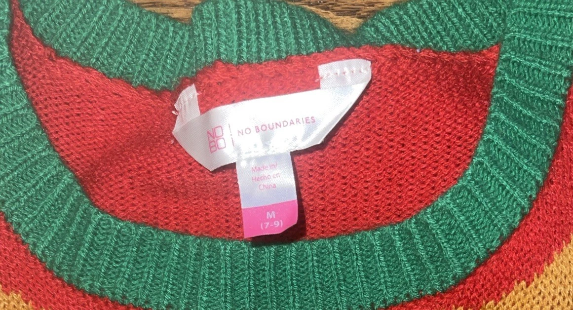 NO BOUNDARIES UGLY CHRISTMAS SWEATER "TOO CUTE TO BE NAUGHTY" EC SZ M &XXL