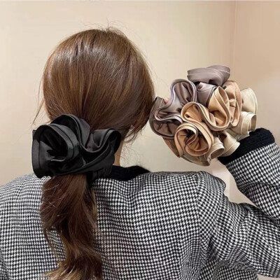 15cm Large Silk Hair Scrunchies Ponytail Holder Hair Ties Ring
