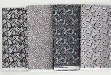 William Morris Collection Cotton Fabric Silver Print 4 Matched Pieces 40"x44" ea