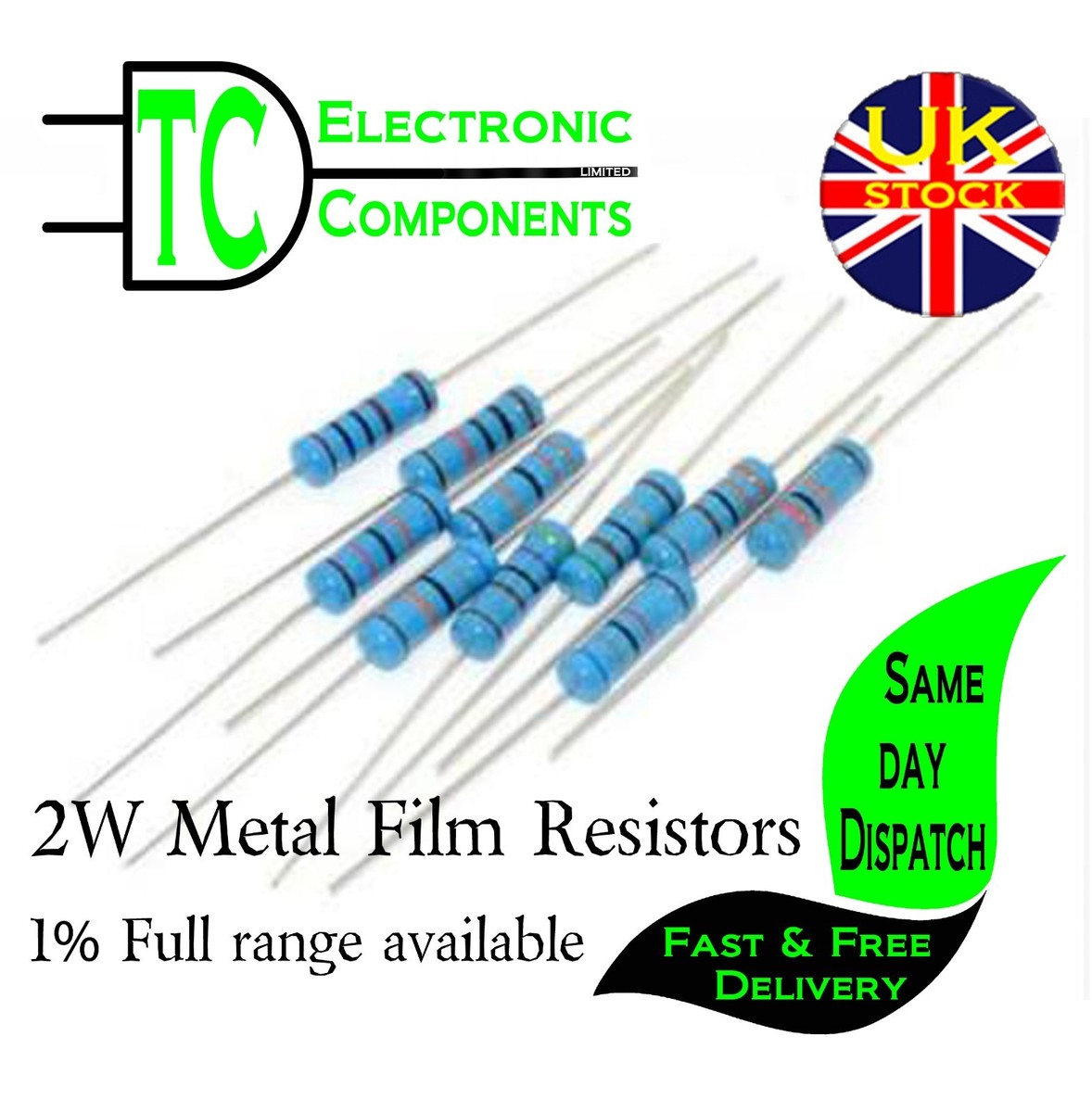 Lotto Di 5 Resistenze A Film Metallico 1,2 Ohm 3W - Per Elettronica