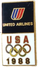 Olympics Seoul 1988 USA Sponsor United Airlines Lapel Pin