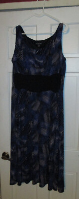 Perceptions Women  Sleeveless Fit & Flare Stretch Dress Casual Formal  Size 18W