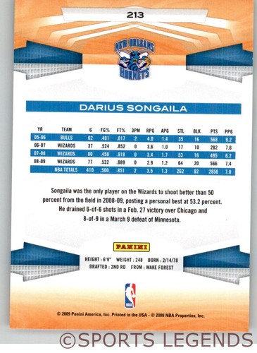 2009-10 NBA Panini #213 Darius Songaila - Picture 2 of 2