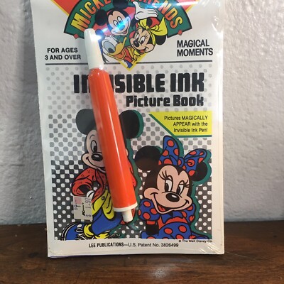 Vintage 80s Mickey's Stuff For Kids Invisible Ink Picture Book