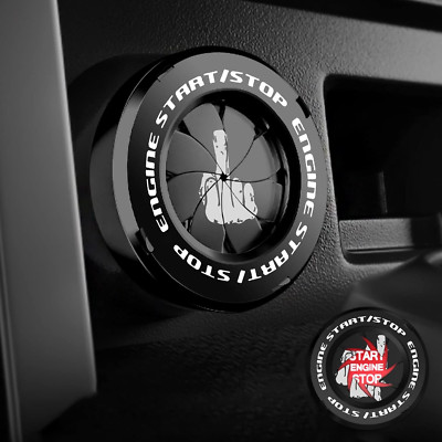 Tybasthe Rotary Push Start Button Cover, Middle Finger Car Accessories Engine St