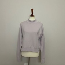 All In Motion Sweatshirt French Terry Cargo Pocket Thumbholes Mock Neck Cropped
