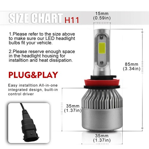 For Freightliner Cascadia 2008-16 6X LED Headlight Hi/Lo+Fog Lights Bulbs White - Picture 9 of 12