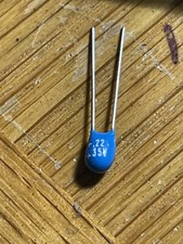 A lot of TEN 10 Sprague Tantalum capacitor 0.22 uf, 35 VDC radial leads.