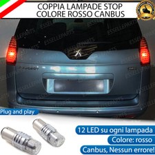 COPPIA LAMPADE LED STOP CANBUS POSTERIORI PER PEUGEOT 5008 COLORE ROSSO CANBUS
