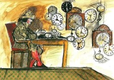 EMANUELE LUZZATI CARTOLINA I MESTIERI - L'OROLOGAIO