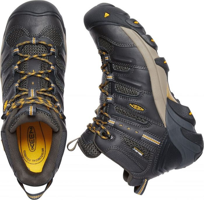 Keen Utility Lansing Uomo Mid Work Punta Acciaio Impermeabile Raven 1018079 Larga