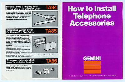#ad Gemini How to Install Telephone Accessories amp; AT amp; T Nomad 450 Cordless Manual $19.00