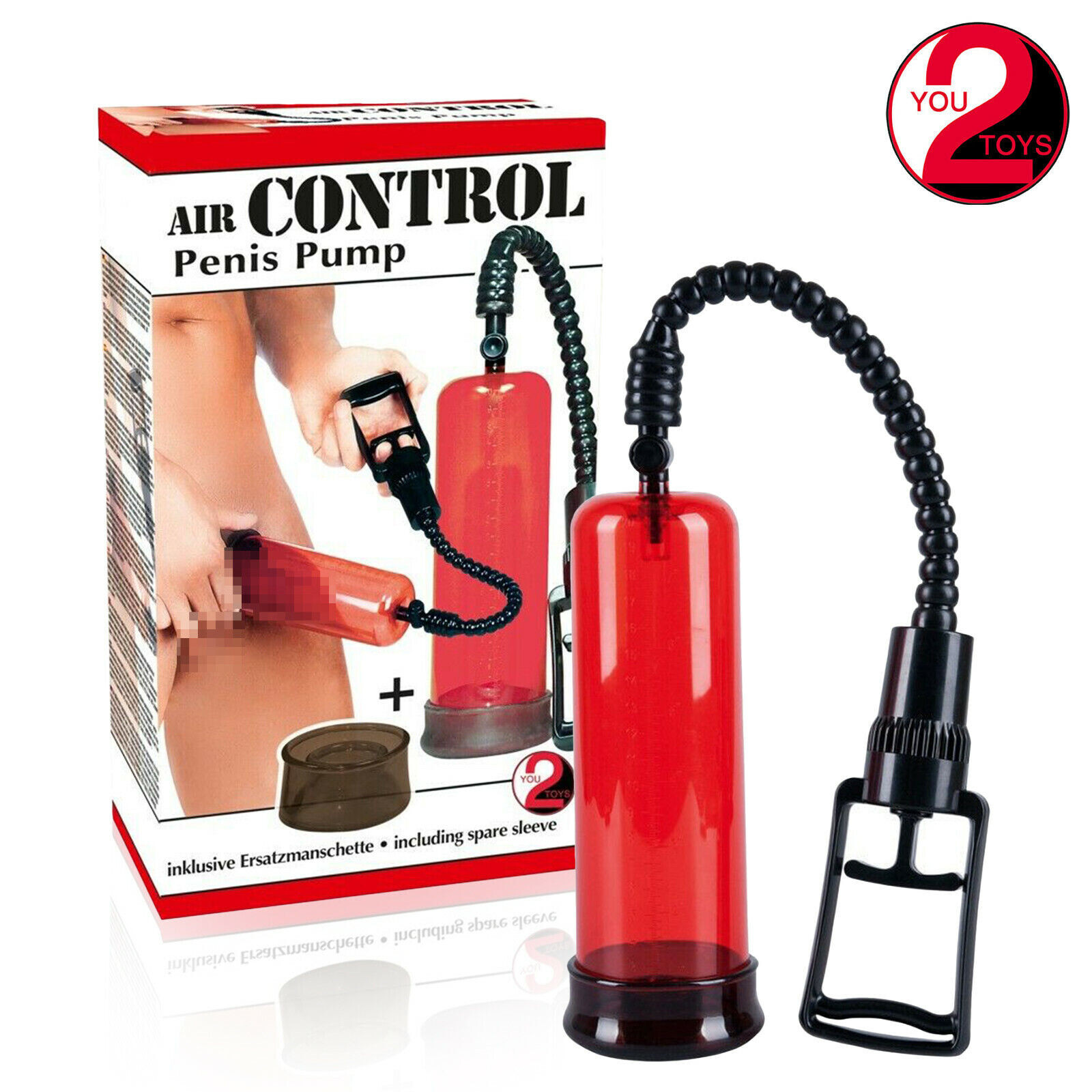 Pompa per Pene ad Aria con Manica Morbida Sviluppatore Manuale Rosso You2Toys