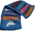 BRAND NEW,  ALPACA  AND SHEEP WOOL, HAND KNITTED SCARF, MULTICOLOR, SOFT, WARM
