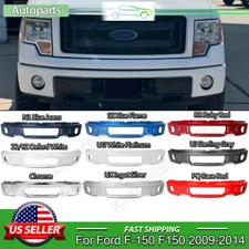 Steel Front Bumper Face Bar w/Fog Lamp Hole For 2009-2014 Ford F150 F-150 Pickup