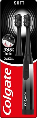 COLGATE 360 SCHALLKOHLE AKKU WEICHE ZAHNBÜRSTE MIT EINEM ERSATZKOPF * NEU