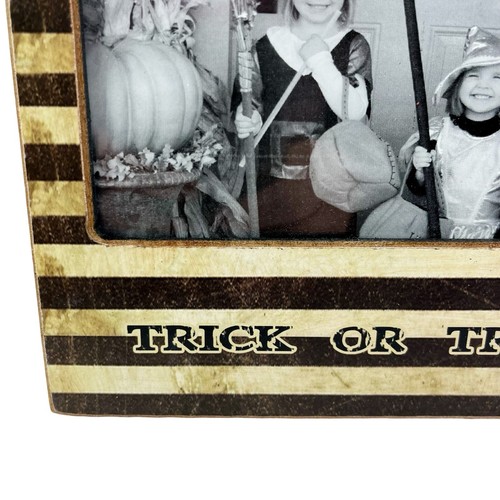 Halloween Photo Picture Frame Trick or Treat Stripe Pumpkin Ghost Costume 4"x6" - Picture 7 of 12