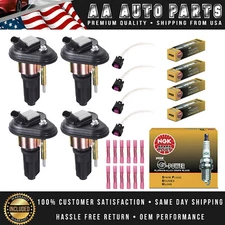 4x lgnition Coil & 4 NGK Spark Plug & 4 Connector for Chevrolet GMC Isuzu UF303
