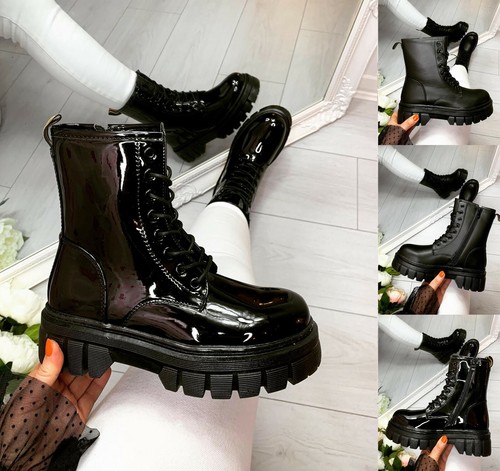 Womens Lace Up Chelsea Ankle Boots 