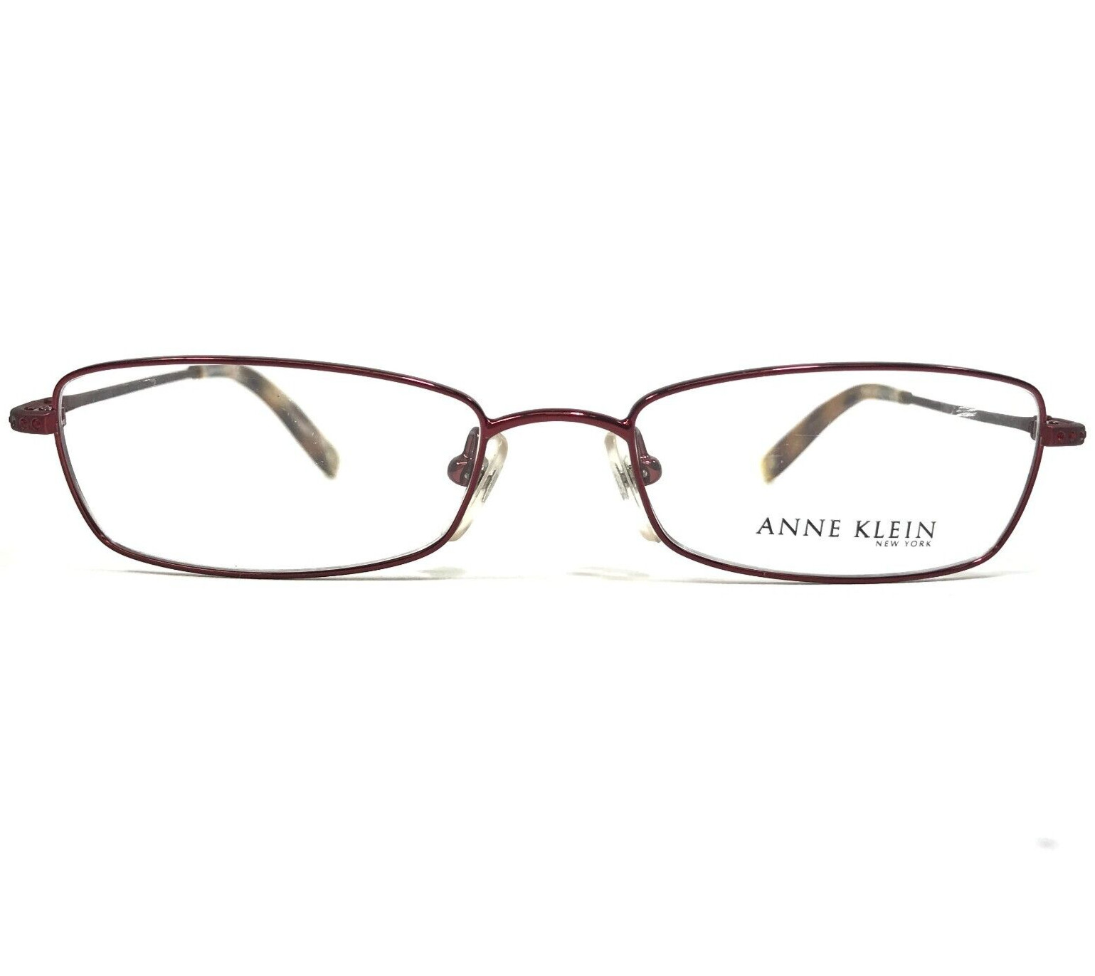 Anne Klein Eyeglasses Frames AK9083 475 Red Rectangular Crystals 51-17-135