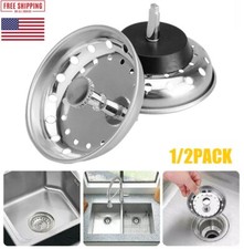 1/2Pack Stainless Steel Kitchen Sink Drain Stopper Basket Strainer Waste Plug
