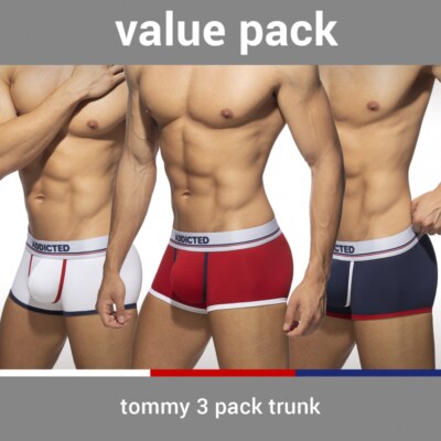 【ADDICTED】TOMMY 3 PACK TRUNK BOXER AD SEXY UNDERWEAR - AD1009P