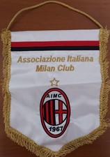 GAGLIARDETTO PENNANT AC MILAN A.I.M.C. RICAMATO RARO 25 cm x 29 cm