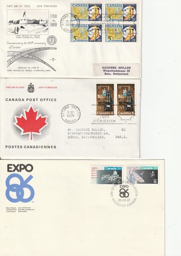 CANADA Belege x 3