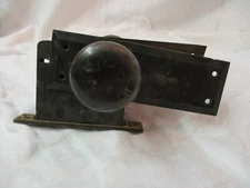 Antique Russwin black steel Door Lock & Doorknobs & Escutcheon Plates