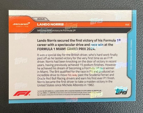 *PICK YOUR CARD* 2024 Topps Now Formula 1 F1 Base Set (UPDATED Jan 22, 2025) - 第 34/172 張圖片