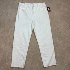 Joe's Jeans High Rise Straight Leg Crop Cut Hem Jeans in White Size 32 NWT