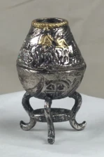 Vintage Silver Argentina Yerba Mate Tea Gourd