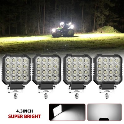 4X LED Tractor Work Lights Flood Light fit Truck Bulldozer Lawn mower Snowplow