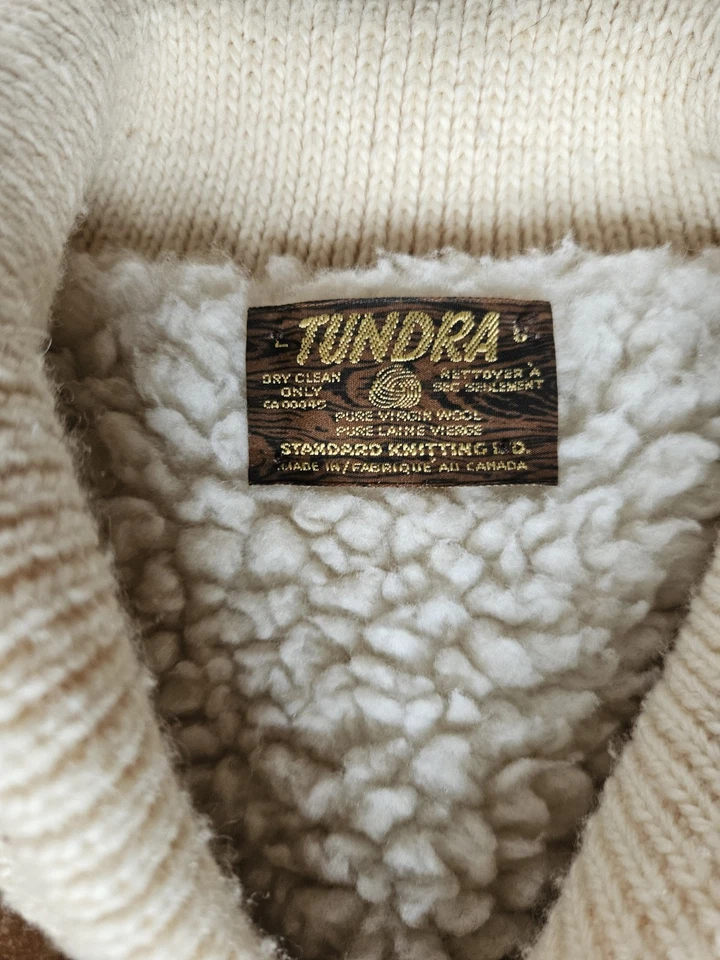 Vintage Tundra Handknit Sherpa Lined Cardigan - Medium - Image 3 of 4