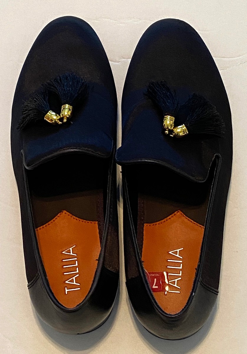 Tallia Men’s Black Donna Tassel Dress Shoes NEW Tallia Eduardo Black Leather Slip On Tassel Loafers  main image 3