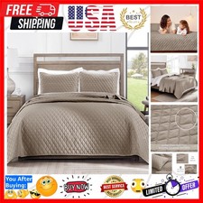 Reversible King Size Quilt Bedding Set with Pillow Shams, Lightweight Quilts ...