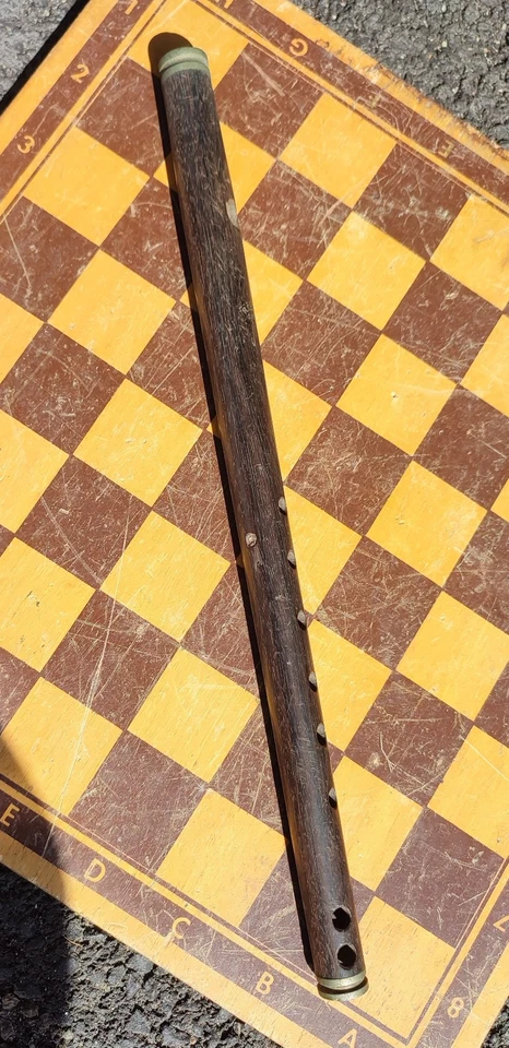 Fifre Flûte Ebène signé R L'Eglise Garennes sur Eure France 34 cm XIX Siècle - Photo 3/4
