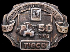 II21160 VINTAGE 1987 TRACTOR IMPLEMENT SUPPLY CO TISCO 50th YEAR BUCKLE