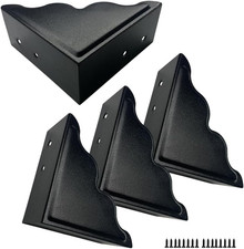 Large Metal Corner Guards 3.7 X 3.7 X 1.5 Inch Set of 4, Decorative Black Corner
