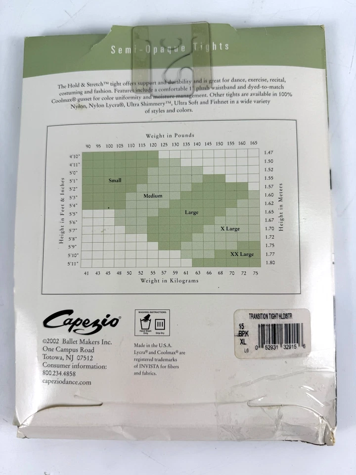 Meia-calça de transição Capezio Hold & Stretch rosa balé XL #15 BPK - Imagem 2 de 3