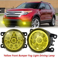 2x Led Fog Lights Bumper Driving Lamp Yellow For Ford Explorer 2011-2015