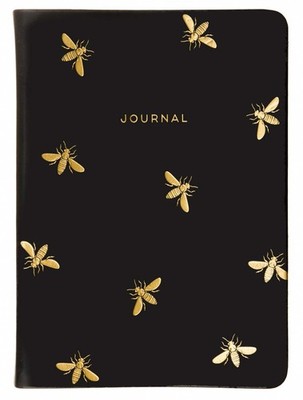 Eccolo Gold Bees 5''x7'' Journal, 256 Lined Page Notebook, Faux Leather Soft ...