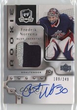 2006-07 Upper Deck The Cup Rookie 109/249 Fredrik Norrena #123 Patch Auto 4f5