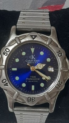 Vintage Calvin Klein 1500 Professional‎ Green Face Stainless Band 200 Meters Rare Vintage Calvin Klein 1500 Professional Diver - 200m  main image 3